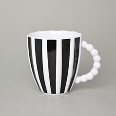 Mug Retro Z Black - White Stipes, 400 ml, Porcelain Goldfinger