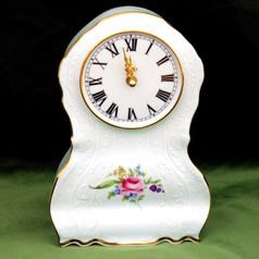 Hodiny krbové 22 cm, Thun 1794, karlovarský porcelán, BERNADOTTE míšeňská růže