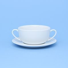 Cup soup 370 ml + saucer 17,5 cm, Saphyr white, Thun 1794