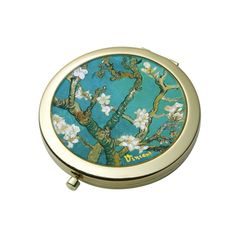 Pocket Mirror V. van Gogh - Almond Tree blue, 7,5 / 7 / 1,2 cm, Metal, Goebel