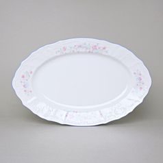 Dish oval 34 cm, Thun 1794, Carlsbad Porcelain, BERNADOTTE blue-pink flowers