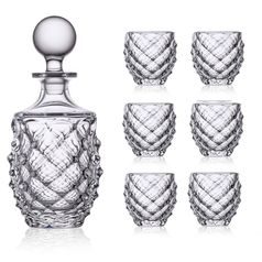 Crystal Whiskey set Morris 6+1, Aurum Crystal