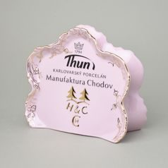 Advertising label 19 x 17 x 7 cm, Rose China Chodov
