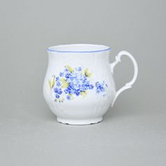 Mug Jonas 310 ml, Thun 1794 Carlsbad porcelain, BERNADOTTE Forget-me-not-flower