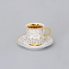 Šálek 100 ml mocca a podšálek 11,5 cm Sabina, vnitřní zlacení, bílý, Leander Loučky