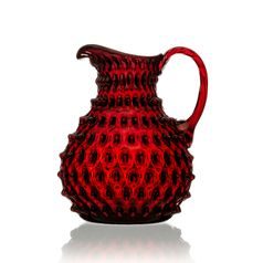 Crystal Jug 2000 ml, Ruby - Polka Dot, Kvetna 1794 Glassworks