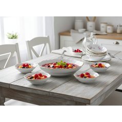 Kompotová souprava pro 6 osob velká, Thun 1794, karlovarský porcelán, Loos nedekor