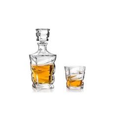 Crystal whisky set Zig Zag 1+6, Crystal Bohemia