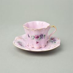 Cup 100 ml and saucer mocca 130 mm, Olga 515, Rose china Chodov