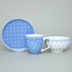Breakfast set 3 pcs., Tom 30357a0 blue, Thun 1794 Carlsbad porcelain