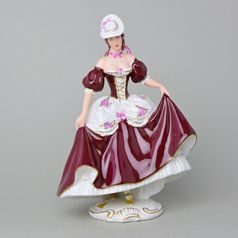 Lady with a hat, 15 x 21,5 x 29,5 cm, Purple/1, Porcelain Figures Duchcov
