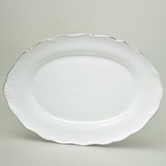 Platter oval flat 36 cm, HC002 platinum, Elizabeth