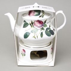 Redoute Rose:Tea pot 0,9 l + warmer, Roy Kirkham fine bone china