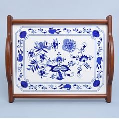 Cooking mat in wooden frame 39 x 29 cm, Original Blue Onion Pattern