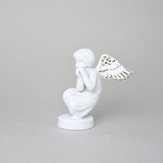 Angel 12 cm, white + gold, Porcelain Figures Duchcov