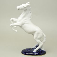 Kůň Napoleon 30 cm, pastel + isis, Porcelánové figurky zvířat Duchcov (2.j.)