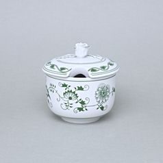 Cukřenka bez oušek s víčkem s výřezem 0,20 l, zelený cibulák, Český porcelán a.s.