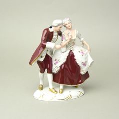 Pár rokoko 16,5 x 12 x 21 cm, Purpur, Porcelánové figurky Duchcov, 2.j.
