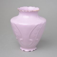 Váza baňatá 18,3 cm, Zuzka nedekor, Růžový porcelán z Chodova