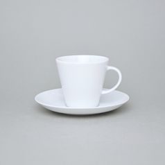 Coffee cup 150 ml and saucer 150 mm, Thun 1794 Carlsbad porcelain, TOM white