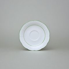 7047703: Podšálek 135 mm, Thun 1794, karlovarský porcelán, NATÁLIE sv. zelená linka