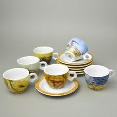 Van Gogh: Šálek 120 ml a podšálek 14 cm Dova, 6 ks., Thun 1794, karlovarský porcelán