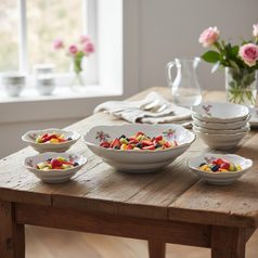 Compot set for 6 persons, Thun 1794 Carlsbad porcelain, ROSE 80283