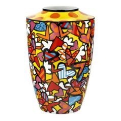 Vase Romero Britto - All we need is love, 16 / 16 / 24 cm, Porcelain, Goebel