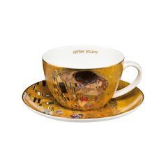 Cup and saucer 7 cm / 0,25 l, Fine Bone China, The Kiss, G. Klimt, Goebel