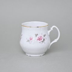 Gold line: Mug Jonas 310 ml, Thun 1794 Carlsbad porcelain, BERNADOTTE roses