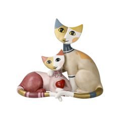 Cats Vivien and Peppie 16 / 9 / 14cm, biscuit china, Cats Goebel R. Wachtmeister