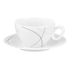 Breakfast cup and saucer, Trio 71381 Highline, Seltmann Porcelain