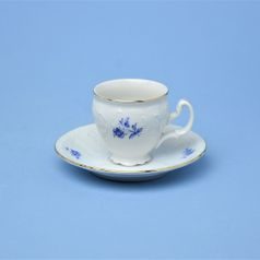 Cup and saucer Espresso 75 ml / 12 cm, Thun 1794 Carlsbad porcelain, BERNADOTTE blue rose