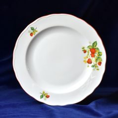 Red line: Dinner plate 24 cm, strawberries, Český porcelán a.s.