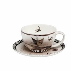 Cup and saucer R.Wachtmeister - Elsa, 250 ml / 15 cm, Fine Bone China, Cats Goebel