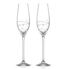 Spiral - Set of 2 champagne glasses 210 ml, Swarovski Crystal, DIAMANTE