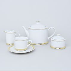511: Tea set for 6 pers., Sabina, gold rim, Leander Loučky