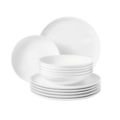 Terra WHITE: Plate set 12 pcs., Seltmann porcelain