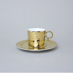 RESET, Cup and Saucer Espresso 100 ml, Titanium Gold, Český porcelán a.s.