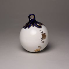 Christmas decoration - Ball 10 cm, cobalt + gold, Royal Dux Bohemia