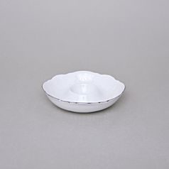 Egg cup/plate 12,5 cm, Thun 1794 Carlsbad porcelain, BERNADOTTE frost, Platinum line