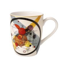 Hrnek 400 ml Kruhy v kruhu, 12,5 / 9 / 11 cm, jemný kostní porcelán, V. Kandinskij, Goebel