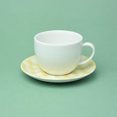 Breakfast cup 350 ml + saucer 16 cm, yellow, G. Benedikt 1882