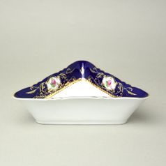440: Bowl triangular 21 cm, Sonáta, cobalt + rose + gold, Leander Loučky