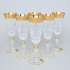 Křišťálové sklenice na sekt Romantic - Laura, 6 ks 150 ml, Zlato, Aleš Zvěřina - AZ Design