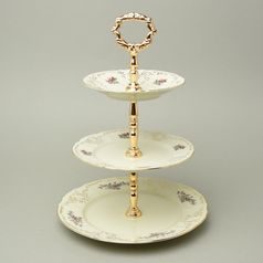 Zámecká: Etažer 3 díl. 34 cm, Thun 1794, karlovarský porcelán, BERNADOTTE ivory (2)