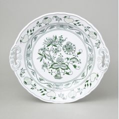 Talíř koláčový 28 cm s uchy, zelený cibulák, Český porcelán a.s.