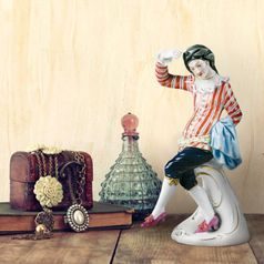 Scaramouche 11,0 x 8,0 x 19,0 cm, Schober Heinz, porcelain figures Unterweissbacher
