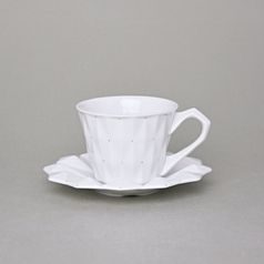 Cup 150 ml and Saucer 14 cm, Diamond White, Porcelain Goldfinger