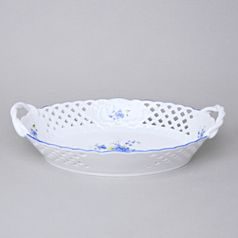 Basket oval perforated 28 cm, Forget-me-not, Český porcelán a.s.